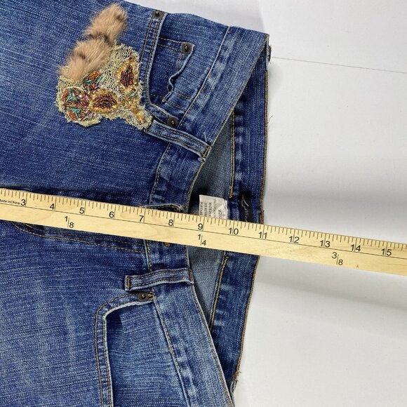 Vintage Lillie Rubin Jeans 6 Denim Flare Y2K Sequin Patch Embroidered - Picture 12 of 14
